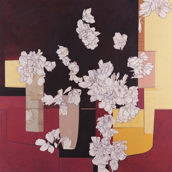 Composition with Pear Blossom by Simon M Smith