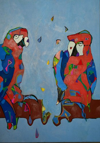 Two Parrots von Francesco Polazzi