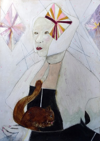 Emilia with a Squirrel von Karenina Fabrizzi