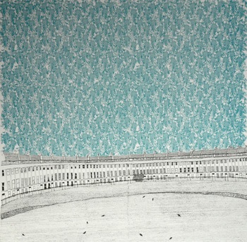 Birds at Crescent 2  by Clare Halifax