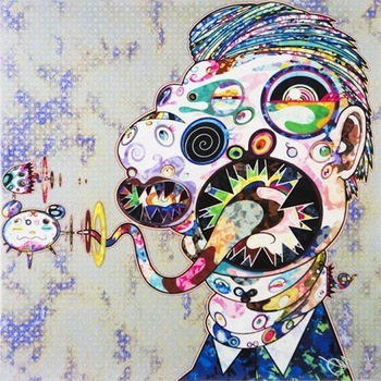 Reversed Double Helix Black Head Brown Body. by Takashi Murakami