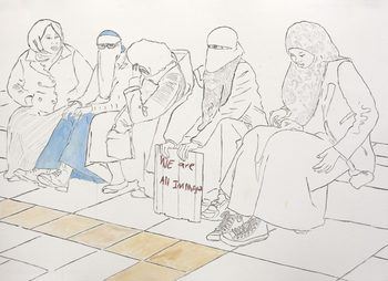 Sketch for We Are All Immigrants by Malayka Gormally