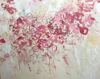 Friday. Pink flowers. by Lilia Orlova-Holmes