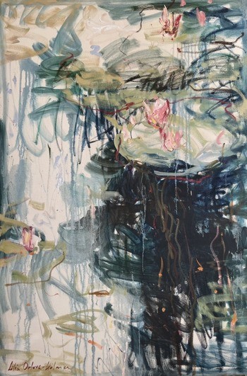 Water lilies. Reflections by the pond. by Lilia Orlova-Holmes