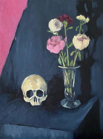 Crâne, œillets et pivoines by Barbara Petit Lisy