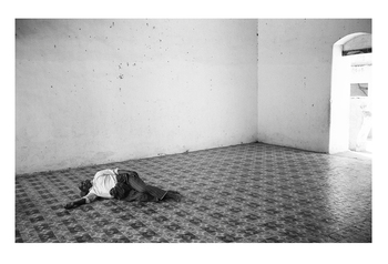 Man Resting In Temple - Myanmar. Limited Edition 1 of 10. by Ian Hoskin