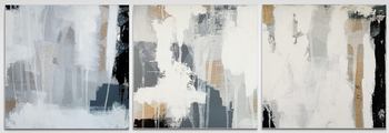 Abstract no. 1819 black and white - set of 3 von Anita Kaufmann