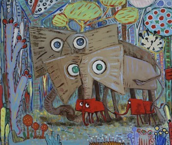 Mom, dad and 2 baby elephants par Ta Byrne