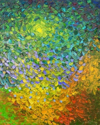 Moonlit night over the city by Olga Bezhina