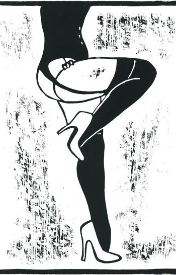 Stockings 9 (black) by Claire Moog