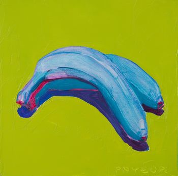 banane bleue sur fond vert by Olivier Payeur