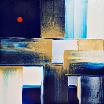 Abstraction dorée (encadrée) par Mikha