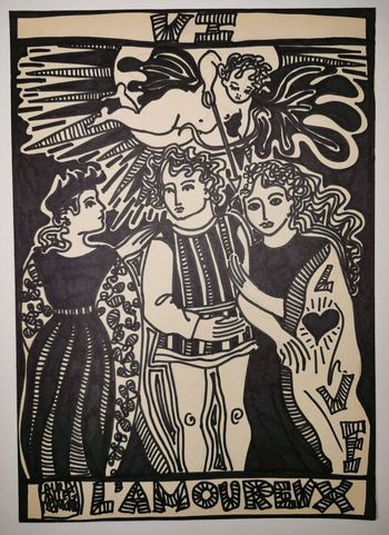 Tarot "l'amoureux" by Laura Vallée Remond