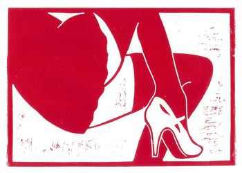 Stockings 7 (red) by Claire Moog