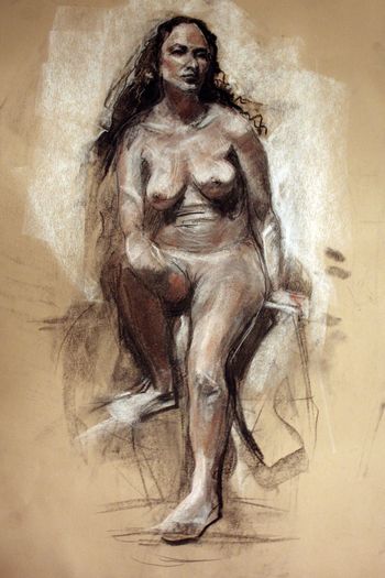 Modèle nu assis par Jacqueline Rosedalen