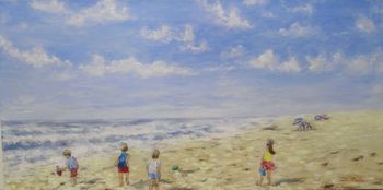 Les enfants à la plage von Brigitte Di Scala