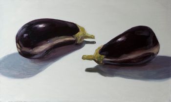 Nature morte d'aubergines sur fond clair by Olivier Payeur
