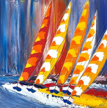 Couleurs en mer... (esprit voile 2022) von OLIVIER MESSAS