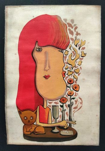 La jeune femme et son chat by Yannick Duriez