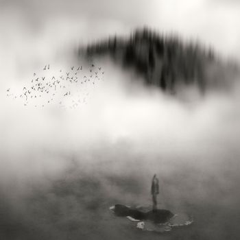 Solitude en brouillard ! von Hélène Vallas