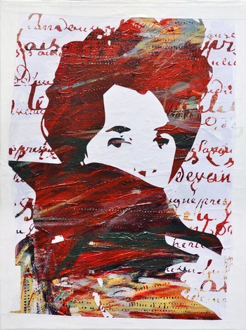 Femme au foulard rouge by CLAUDE DE LUCA