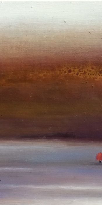 Trois arbres rouge 1 von Claire Jombart