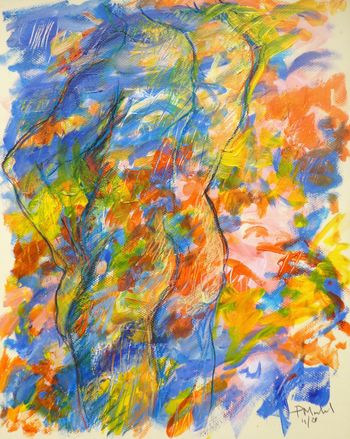 Nu orange et bleu von Philippe Marlats