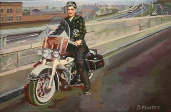 Jeune homme sur sa Harley von Benoît Montet