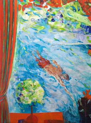 Lila admirait John nager, il semblait filer libre dans l'espace comme un poisson dans l'eau by François Pagé