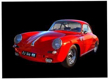 Porsche 356 rouge par F. LORIEN