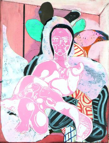 Femme rose intérieur rose by Pascal Marlin