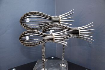 3 poissons en fer forgé par Sylvain Subervie