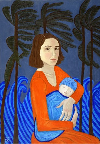 Autoportrait avec mon ange Léonard par Victoria Stagni