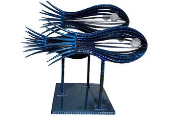 Set de 3 poissons bleus by Sylvain Subervie