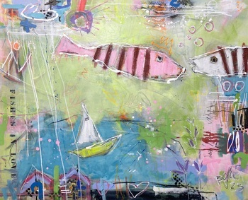 Fishes In Love No.6 by Bea Garding Schubert
