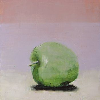 pomme verte sur fond rose clair by Olivier Payeur