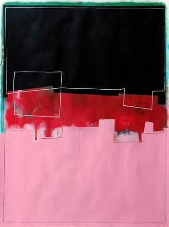Black, red and pink composition par Luis Medina Manso
