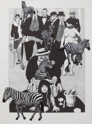 "Putavida" series (zebras on erotic scene 2) von Gonzalo Garcia Callegari