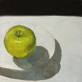 pomme verte sur fond noir et blanc by Olivier Payeur