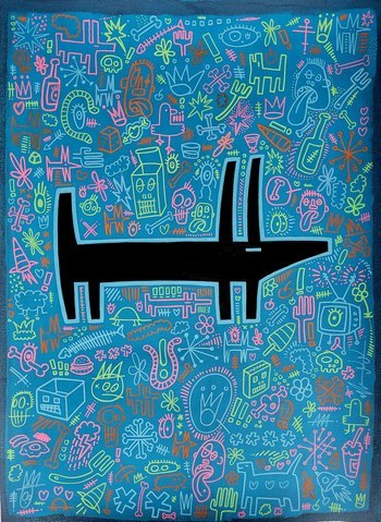 Blue Period Dogs - Black Dog by Well Well