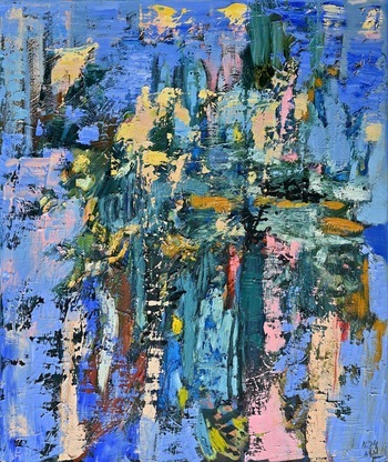 Blue abstraction by Asta Kulikauskaite Krivickiene