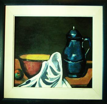Nature Morte au Pichet bleu et Bol par Michel de Gouttes