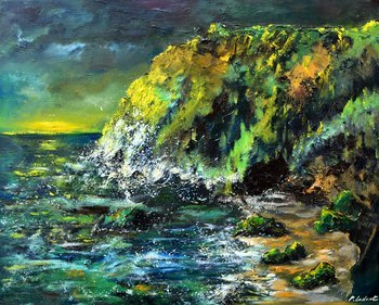 Sunset on Irish cliffs  by Pol Ledent
