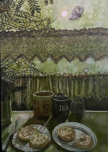 Twilight Moths and Crumpets I von Lara Cobden