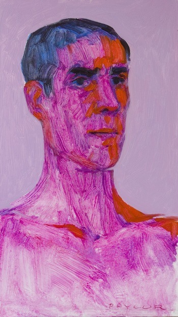 autoportrait au miroir pop art rose et rouge by Olivier Payeur