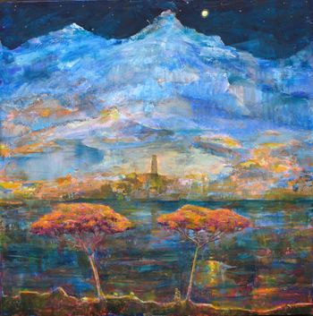 Daphnis heureux que les Nymphes pastorales lui aient rapporté son troupeau un soir de pleine lune, après le pillage de Méthymne. by François Pagé