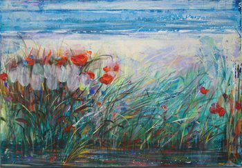 Devant l'océan, on regardait les yeux du jardin, allongés l’un dans l’autre. A l’unisson nos respirations suivaient le rythme des fleurs qui dansaient sur le souffle de Zéphyr. von François Pagé