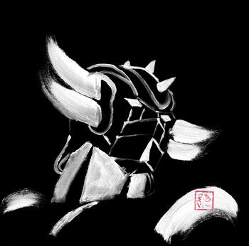 goldorak sur toile noire von Péchane