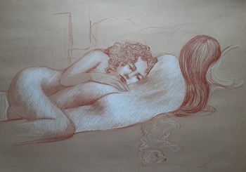 Dessin duo nu 4 by Harry Boudchicha