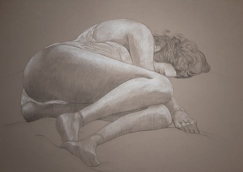 Dessin nu grand format 10 by Harry Boudchicha